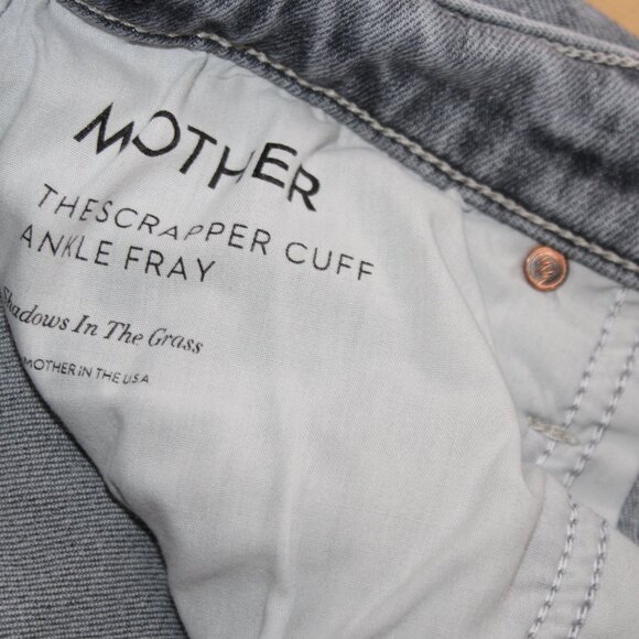 Mother Denim Scrapper Cuff Ankle Fray- Shadows In The Grass - Picture 4 of 5